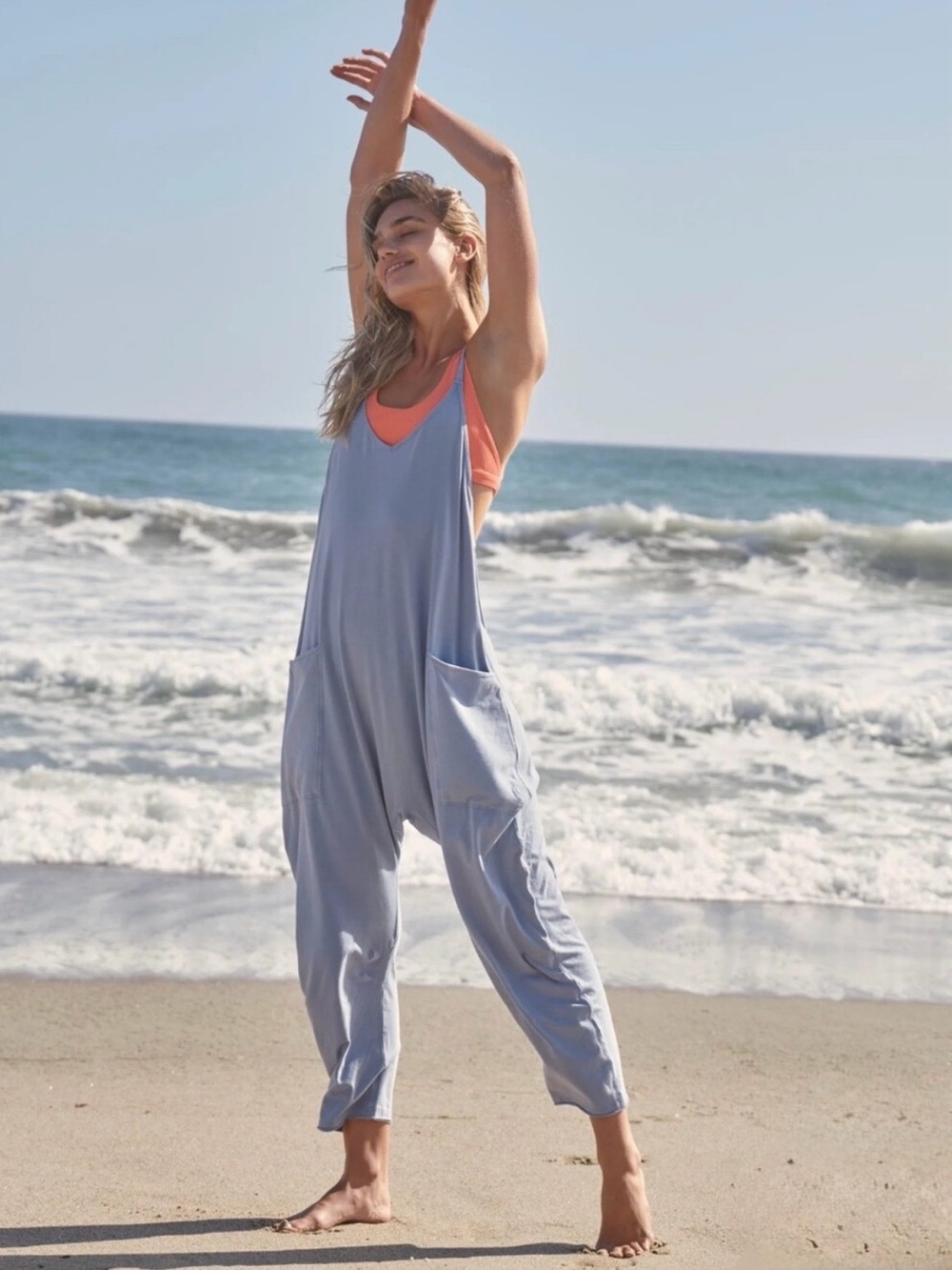 Free People Hot Shot Onesie in Powder Blue 6.T